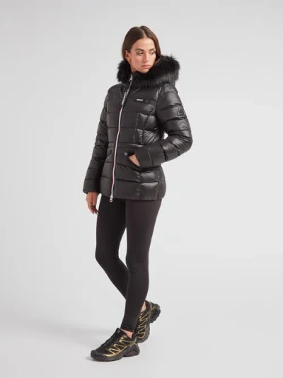 Jack1t R4d Faux Fur Tricolore Racer Jacket In Black