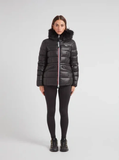 Jack1t R4d Faux Fur Tricolore Racer Jacket In Black