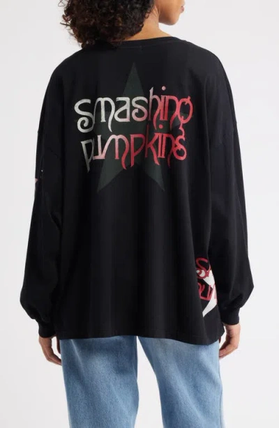 Daydreamer Smashing Pumpkins Big Star Long Sleeve Cotton Graphic T-shirt In Black