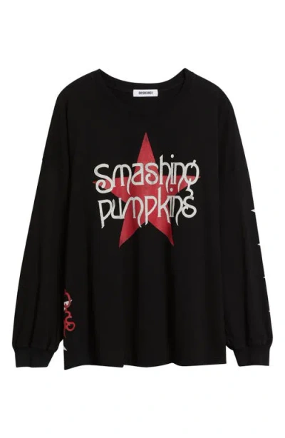 Daydreamer Smashing Pumpkins Big Star Long Sleeve Cotton Graphic T-shirt In Black