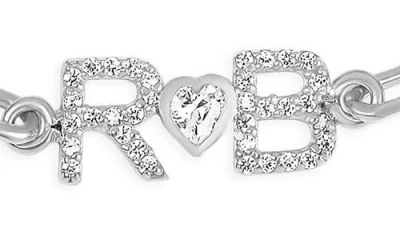 Shymi Pavé Initial Heart Bracelet In Metallic