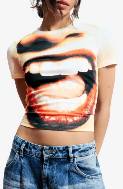 Desigual Print Cotton Blend T-shirt In Multi