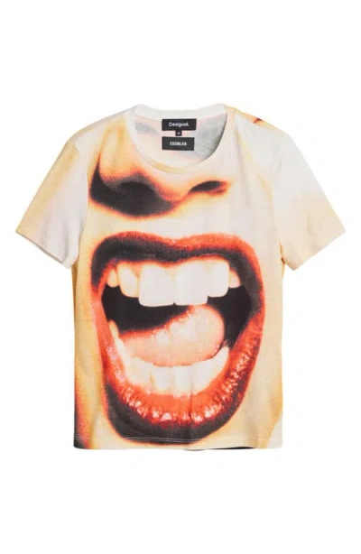 Desigual Print Cotton Blend T-shirt In Multi