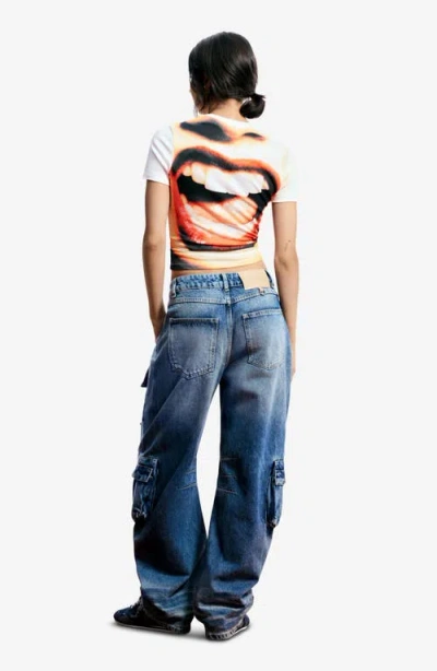 Desigual Print Cotton Blend T-shirt In Multi