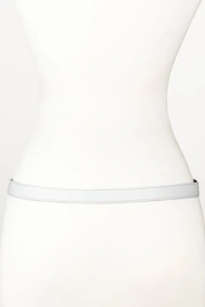 Raina Belts Golden Loops Buckle Leather Belt In White