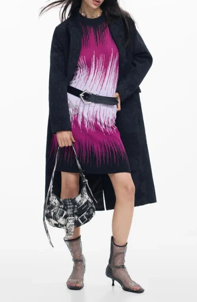 Desigual Ombré Long-sleeve Rib Dress In Multi