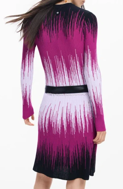 Desigual Ombré Long-sleeve Rib Dress In Multi