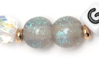 Little Words Project Grateful Beaded Stretch Bracelet In White