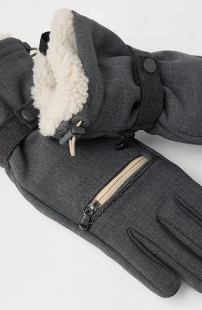 Brunello Cucinelli Tropical Luxury Wool Gloves In Gray