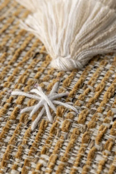 Elaine Smith Fraser Fir Handmade Applique Woven Accent Holiday Pillow In Gold