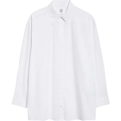 Totême Toteme Classic Tumbled Cotton Button-up Shirt In White