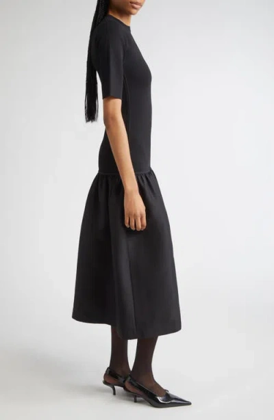 Totême Toteme Twinflower Flounce Sweater Dress In Black