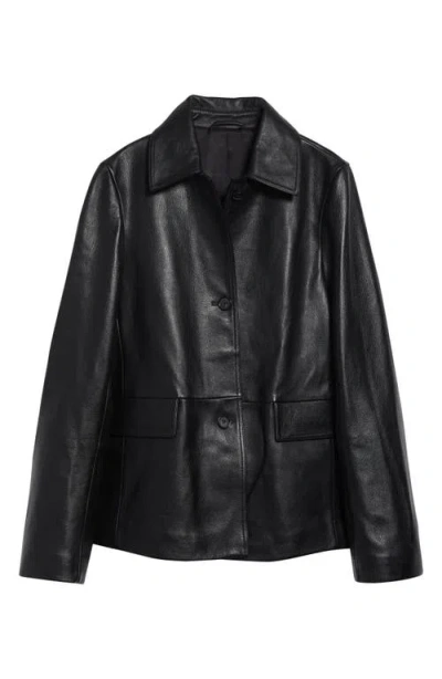 Totême Paneled Textured-leather Jacket In Black