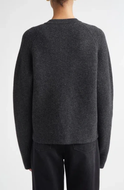 Totême Hammered Button Cardigan Charcoal In Blue