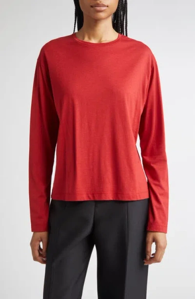 Totême Toteme Classic Long Sleeve T-shirt In Red