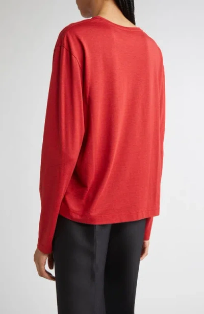 Totême Toteme Classic Long Sleeve T-shirt In Red
