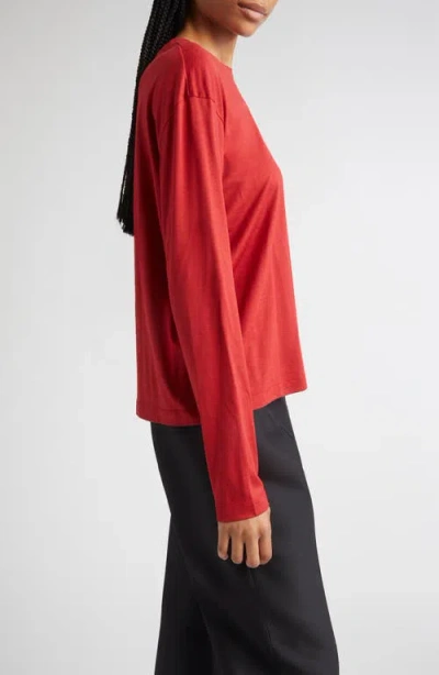 Totême Toteme Classic Long Sleeve T-shirt In Red