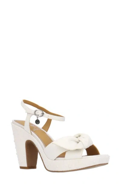 J. Reneé Burkett Ankle Strap Platform Sandal In White