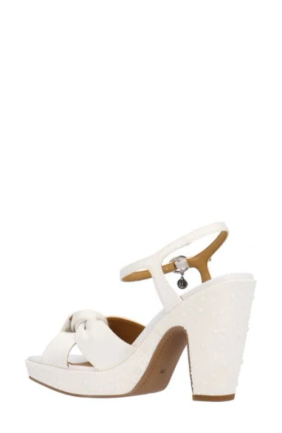 J. Reneé Burkett Ankle Strap Platform Sandal In White