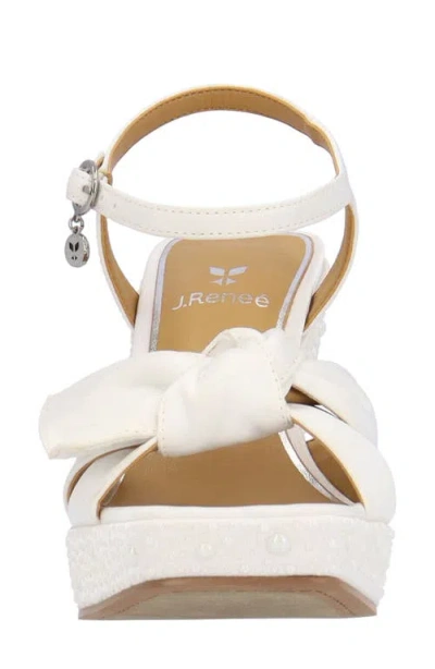 J. Reneé Burkett Ankle Strap Platform Sandal In White