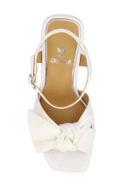 J. Reneé Burkett Ankle Strap Platform Sandal In White