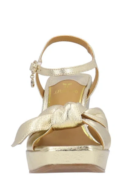 J. Reneé Burkett Ankle Strap Platform Sandal In Gold