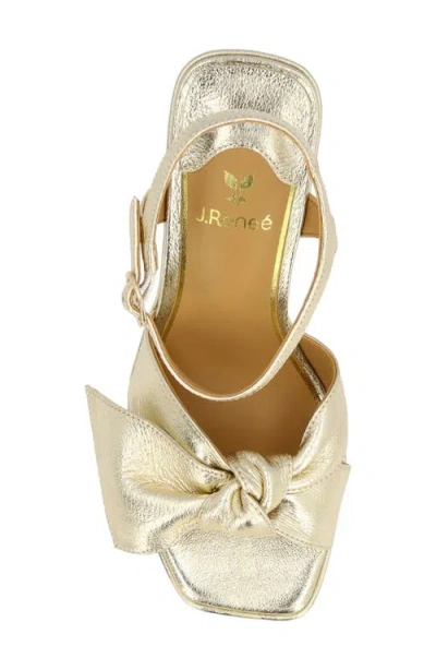 J. Reneé Burkett Ankle Strap Platform Sandal In Gold