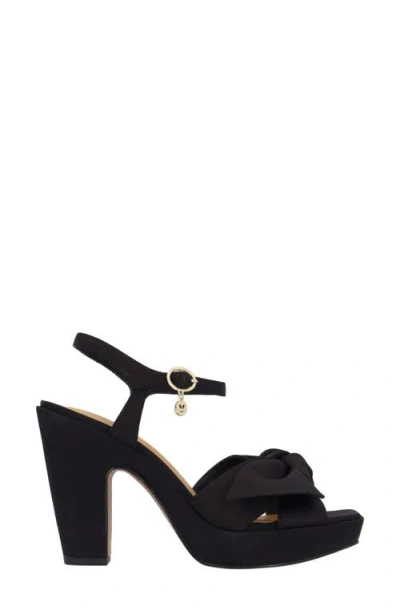 J. Reneé Burkett Ankle Strap Platform Sandal In Black