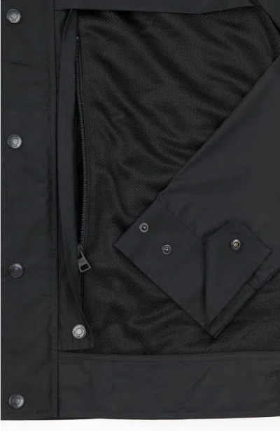 Wrk W.r.k Solid Water Resistant Mesh Hooded Jacket In Black