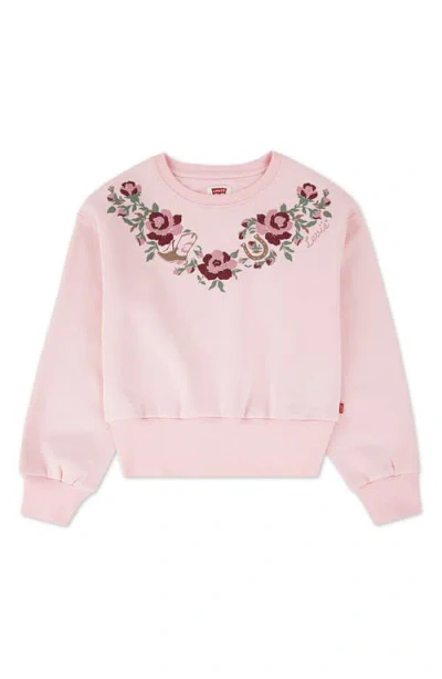 Levi's Kids' Meet & Greet Western Graphic Sweatshirt In Pink