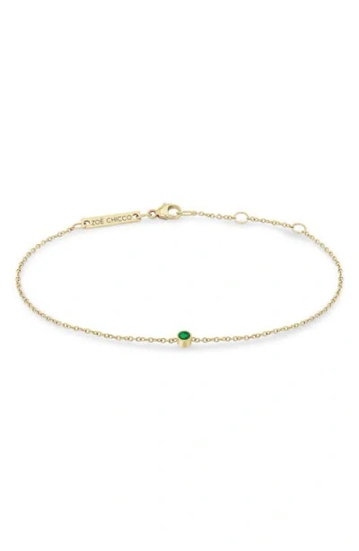 Zoë Chicco Bezel Opal Pendant Bracelet In Gold