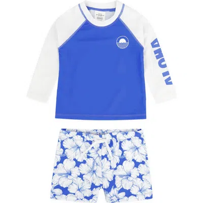 Feather 4 Arrow Kids' Surfs Up Long Sleeve Two-piece Rashguard Swimsuit (baby & Toddler In Burgundy