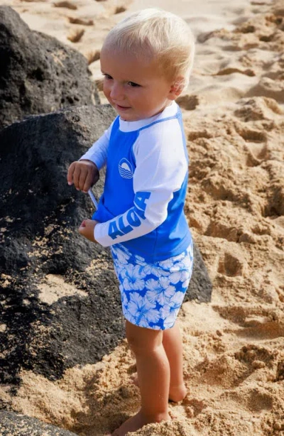 Feather 4 Arrow Kids' Surfs Up Long Sleeve Two-piece Rashguard Swimsuit (baby & Toddler In Burgundy