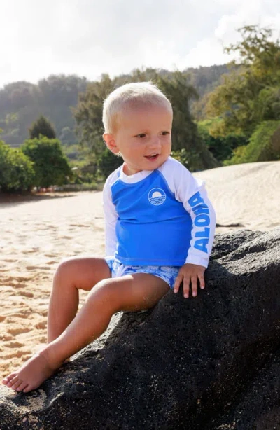 Feather 4 Arrow Kids' Surfs Up Long Sleeve Two-piece Rashguard Swimsuit (baby & Toddler In Burgundy