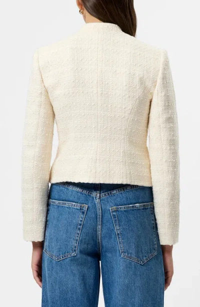 French Connection Structured Tweed Jacket In Neutral