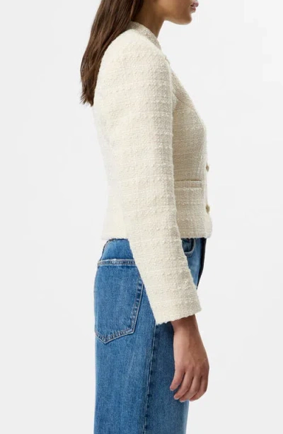 French Connection Structured Tweed Jacket In Neutral