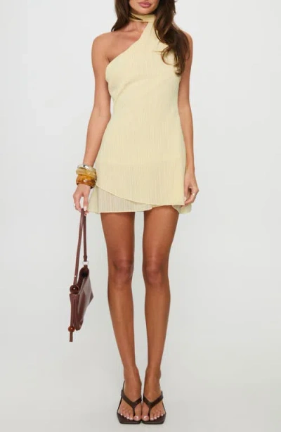 Princess Polly Infinito Scarf Tie Chiffon Minidress In Yellow