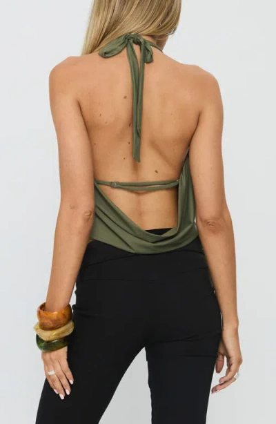 Princess Polly Carefree Days Plunge Cowl Neck Halter Top In Multi