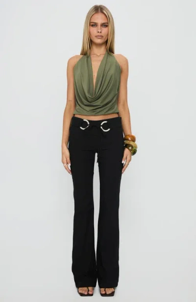 Princess Polly Carefree Days Plunge Cowl Neck Halter Top In Multi