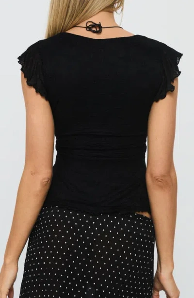 Princess Polly Auroraah Frill Babydoll Top In Black