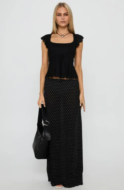 Princess Polly Auroraah Frill Babydoll Top In Black