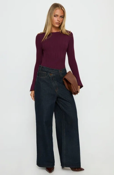 Princess Polly Mayok Open Back Rib Bodysuit In Blue