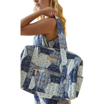 Lily And Lionel London Patchwork Print Overnight Bag In Blue