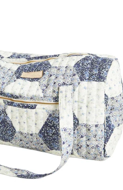 Lily And Lionel London Patchwork Print Overnight Bag In Blue
