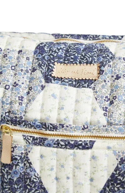 Lily And Lionel London Patchwork Print Overnight Bag In Blue
