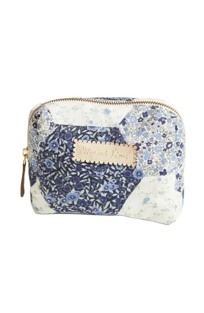 Lily And Lionel London Print Cosmetic Bag In Blue