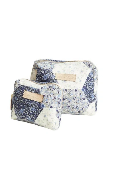 Lily And Lionel London Print Cosmetic Bag In Blue