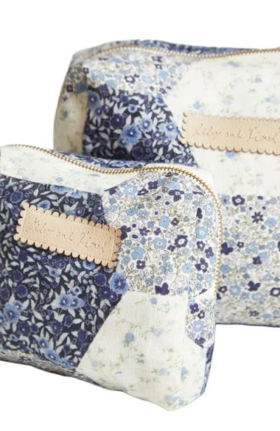 Lily And Lionel London Print Cosmetic Bag In Blue