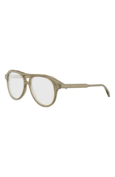 Celine 54mm Thin Pilot Optical Glasses In Green