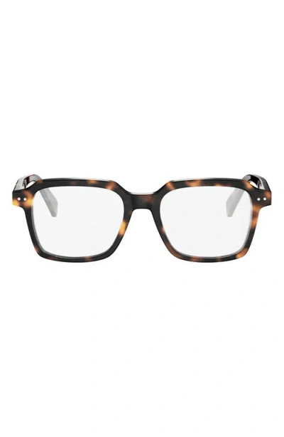 Celine 52mm Thin Square Optical Glasses In Black